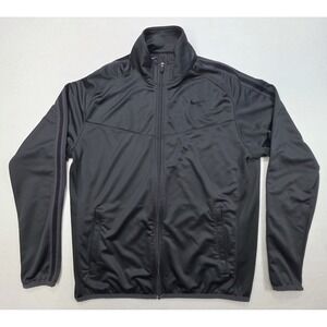 Nike Jacket Mens L L Grey Black‎ Stripe Full Zip Basketball Track Warm Up